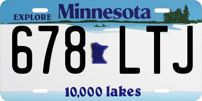 MN license plate 678LTJ