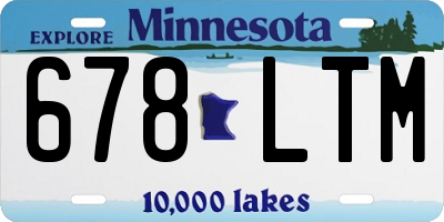MN license plate 678LTM