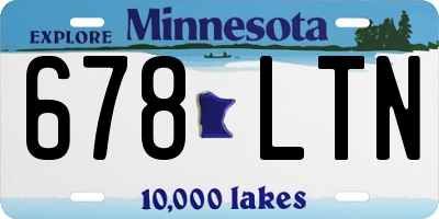 MN license plate 678LTN