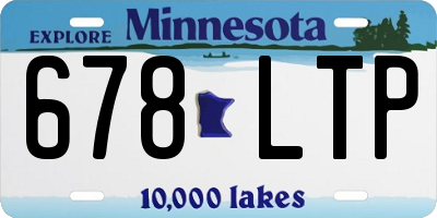 MN license plate 678LTP