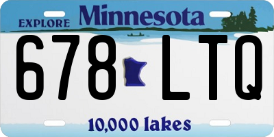 MN license plate 678LTQ