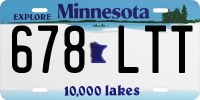 MN license plate 678LTT