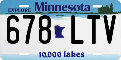 MN license plate 678LTV