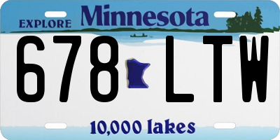 MN license plate 678LTW