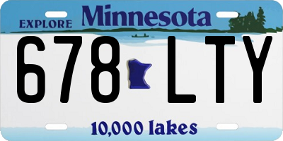 MN license plate 678LTY