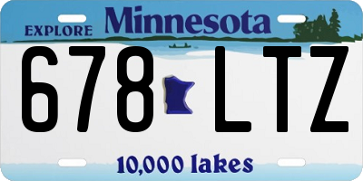 MN license plate 678LTZ