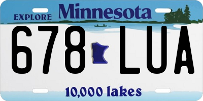 MN license plate 678LUA