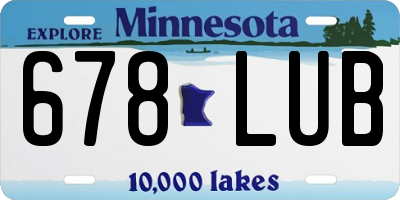 MN license plate 678LUB