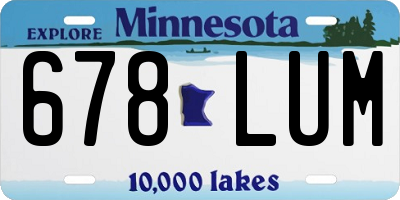 MN license plate 678LUM