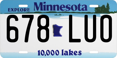 MN license plate 678LUO