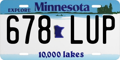 MN license plate 678LUP
