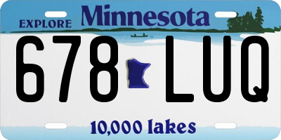 MN license plate 678LUQ
