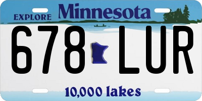 MN license plate 678LUR