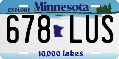 MN license plate 678LUS