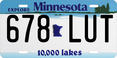 MN license plate 678LUT