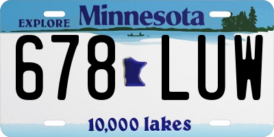 MN license plate 678LUW
