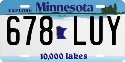 MN license plate 678LUY