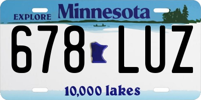 MN license plate 678LUZ