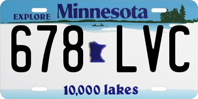 MN license plate 678LVC