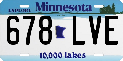 MN license plate 678LVE