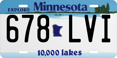 MN license plate 678LVI
