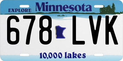 MN license plate 678LVK