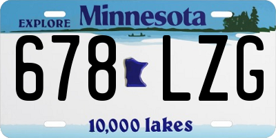 MN license plate 678LZG