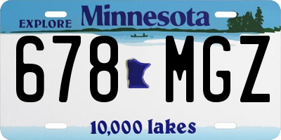 MN license plate 678MGZ