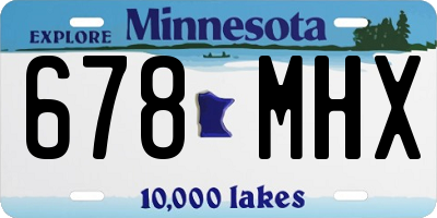 MN license plate 678MHX