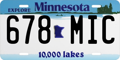 MN license plate 678MIC