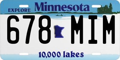 MN license plate 678MIM