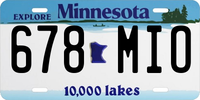 MN license plate 678MIO