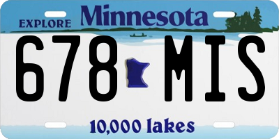 MN license plate 678MIS