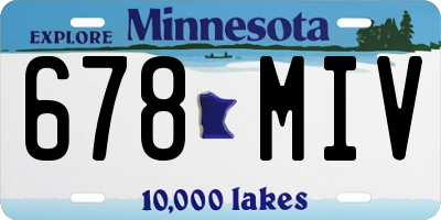 MN license plate 678MIV