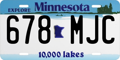 MN license plate 678MJC