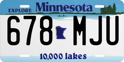 MN license plate 678MJU