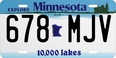 MN license plate 678MJV