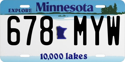 MN license plate 678MYW