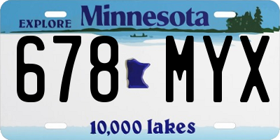 MN license plate 678MYX
