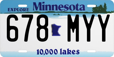MN license plate 678MYY