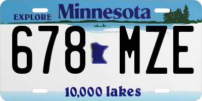 MN license plate 678MZE