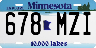 MN license plate 678MZI