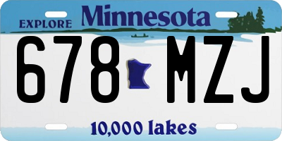 MN license plate 678MZJ