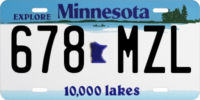 MN license plate 678MZL
