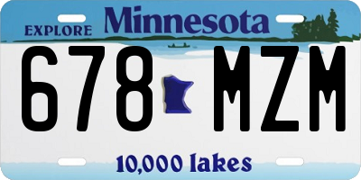 MN license plate 678MZM