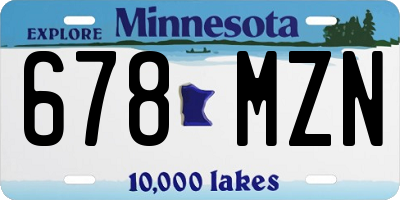 MN license plate 678MZN