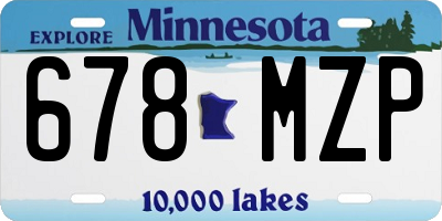 MN license plate 678MZP