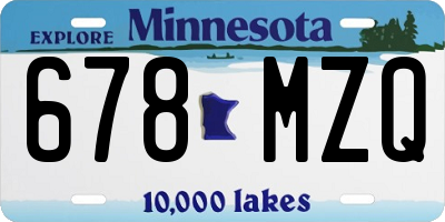 MN license plate 678MZQ