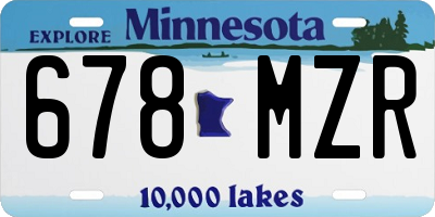 MN license plate 678MZR
