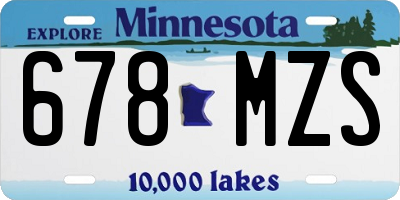 MN license plate 678MZS